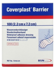 BSN Medical Coverplast Barrier 100 Waterproof Adhesive Bandages 2.2 cm x 7.2 cm BSN Medical Coverplast Barrier 100 Waterproof Adhesive Bandages 2.2 cm x 7.2 cm
