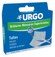 Urgo Quemaduras y Heridas Superficiales 6 Apósitos Estériles Pequeño Formato Urgo Quemaduras y Heridas Superficiales 6 Apósitos Estériles Pequeño Formato