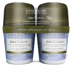 Sanoflore Pureza de Lino Desodorante Eficacia 24H Roll-On Bio Lote de 2 x 50 ml Sanoflore Pureza de Lino Desodorante Eficacia 24H Roll-On Bio Lote de 2 x 50 ml