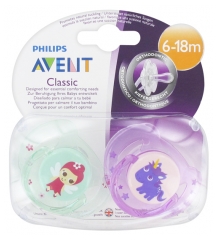 Avent Classic 2 Soothers 6-18 Months Avent Classic 2 Soothers 6-18 Months