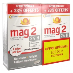 Mag 2 24 H 45 Comprimés + 15 Comprimés Offerts Lot de 2 Mag 2 24 H 45 Comprimés + 15 Comprimés Offerts Lot de 2