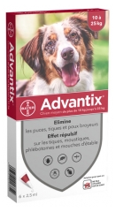 Bayer Advantix Chien Moyen 10 à 25 kg 6 Pipettes Bayer Advantix Chien Moyen 10 à 25 kg 6 Pipettes
