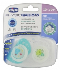 Chicco Physio Forma Air 2 Sucettes Silicone Phosphorescentes 16-36 Mois Chicco Physio Forma Air 2 Sucettes Silicone Phosphorescentes 16-36 Mois