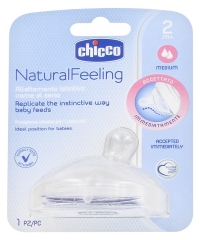 Chicco Tasa de Flujo Promedio de los Pezones de Sensación Natural 2 Meses y + Chicco Tasa de Flujo Promedio de los Pezones de Sensación Natural 2 Meses y +