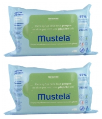 Mustela Lingettes Nettoyantes à l'Avocat Lot de 2 x 70 Lingettes Mustela Lingettes Nettoyantes à l'Avocat Lot de 2 x 70 Lingettes