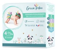 Green Tribu Couches Ecologiques 22 Couches Taille 4 (7-18 kg) Green Tribu Couches Ecologiques 22 Couches Taille 4 (7-18 kg)