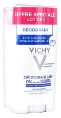 Vichy Déodorant 24H Toucher Sec Peau Sensible Stick Lot de 2 x 40 ml Vichy Déodorant 24H Toucher Sec Peau Sensible Stick Lot de 2 x 40 ml