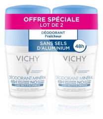 Vichy Déodorant Minéral 48H Roll-On Lot de 2 x 50 ml Vichy Déodorant Minéral 48H Roll-On Lot de 2 x 50 ml