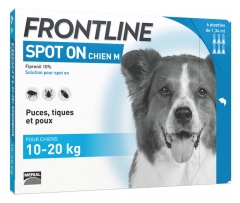 Frontline Spot-On Chien M (10-20 kg) 6 Pipettes Frontline Spot-On Chien M (10-20 kg) 6 Pipettes