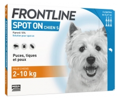 Frontline Spot-On Chien S (2-10 kg) 6 Pipettes Frontline Spot-On Chien S (2-10 kg) 6 Pipettes