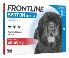 Frontline Spot-On Chien XL (40-60 kg) 6 Pipettes Frontline Spot-On Chien XL (40-60 kg) 6 Pipettes
