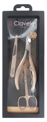 3 Claveles Set Manicura con Pinza Punta Cangrejo Rose Gold 3 Claveles Set Manicura con Pinza Punta Cangrejo Rose Gold