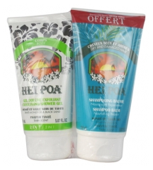 Hei Poa Gel Douche Exfoliant 2en1 150 ml + Shampoing Baume Monoï de Tahiti AO 150 ml Offert Hei Poa Gel Douche Exfoliant 2en1 150 ml + Shampoing Baume Monoï de Tahiti AO 150 ml Offert