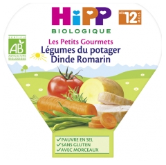 HiPP Les Petits Gourmets Légumes du Potager Dinde Romarin dès 12 Mois Bio 230 g HiPP Les Petits Gourmets Légumes du Potager Dinde Romarin dès 12 Mois Bio 230 g