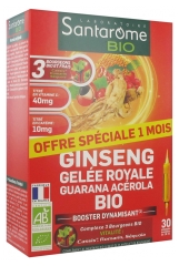 Santarome Organic Ginseng Royal Jelly Guarana Acerola Organic 30 Phials Santarome Organic Ginseng Royal Jelly Guarana Acerola Organic 30 Phials