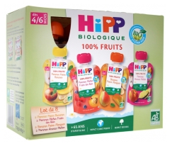 HiPP 100% Fruits dès 4/6 Mois Bio 8 Gourdes HiPP 100% Fruits dès 4/6 Mois Bio 8 Gourdes