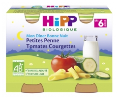 HiPP Mon Dîner Bonne Nuit Petites Penne Tomates Courgettes dès 6 Mois Bio 2 Pots HiPP Mon Dîner Bonne Nuit Petites Penne Tomates Courgettes dès 6 Mois Bio 2 Pots