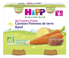 HiPP Ma Première Viande Carottes Pommes de Terre Boeuf dès 6 Mois Bio 2 Pots HiPP Ma Première Viande Carottes Pommes de Terre Boeuf dès 6 Mois Bio 2 Pots