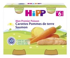 HiPP Carottes Pommes de Terre Saumon dès 6 Mois 2 Pots HiPP Carottes Pommes de Terre Saumon dès 6 Mois 2 Pots