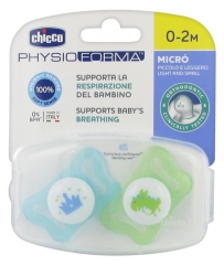 Chicco Physio Forma Micro 2 Sucettes Silicone 0-2 Mois Chicco Physio Forma Micro 2 Sucettes Silicone 0-2 Mois
