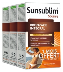 Nutreov Sunsublim Bronceado Integral Piel Normal Lote de 3 x 30 Cápsulas Nutreov Sunsublim Bronceado Integral Piel Normal Lote de 3 x 30 Cápsulas