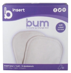 Bum Diapers Day/night Insert 5 Layers One Size 0 to 3 Years Bum Diapers Day/night Insert 5 Layers One Size 0 to 3 Years