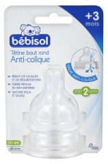Bébisol 2 Tetinas Punta Redonda Tasa de Flujo Anticólico 2 Medio +3 Meses Bébisol 2 Tetinas Punta Redonda Tasa de Flujo Anticólico 2 Medio +3 Meses