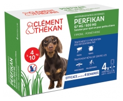 Clément Thékan Perfikan 67 mg/600 mg Petits Chiens 4 Pipettes Clément Thékan Perfikan 67 mg/600 mg Petits Chiens 4 Pipettes