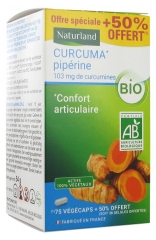 Naturland Curcuma Pipérine Bio 75 Végécaps + 38 Végécaps Offertes Naturland Curcuma Pipérine Bio 75 Végécaps + 38 Végécaps Offertes
