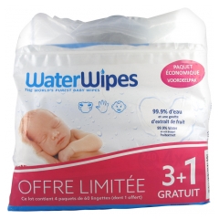 Waterwipes Lot de 3 x 60 Lingettes + 60 Lingettes Offertes Waterwipes Lot de 3 x 60 Lingettes + 60 Lingettes Offertes