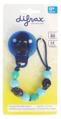 Difrax Cordelette pour Sucette Bleu à Perles 0 Mois + Difrax Cordelette pour Sucette Bleu à Perles 0 Mois +