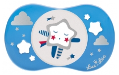 Luc et Léa Sucette Silicone Symétrique avec Anneau + 6 Mois Spéciale Nuit Luc et Léa Sucette Silicone Symétrique avec Anneau + 6 Mois Spéciale Nuit