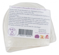 Oh qu'il est bio 5 Washable Gloves to Remove Make-Up in Organic Cotton Oh qu'il est bio 5 Washable Gloves to Remove Make-Up in Organic Cotton