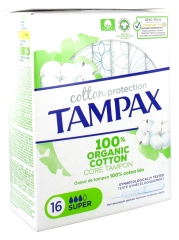 Tampax Cotton Protection Super 100% Coton Bio 16 Tampons Tampax Cotton Protection Super 100% Coton Bio 16 Tampons