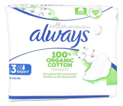 Always Cotton Protection 9 Serviettes Hygiéniques Taille 3 Night Always Cotton Protection 9 Serviettes Hygiéniques Taille 3 Night