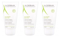 Aderma Crème Mains Peaux Fragiles Lot de 3 x 50 ml Aderma Crème Mains Peaux Fragiles Lot de 3 x 50 ml