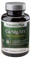 Natures Plus Ca/Mg/D3 With Vitamin K2 30 Tablets Natures Plus Ca/Mg/D3 With Vitamin K2 30 Tablets