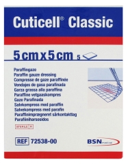 Essity Cuticell Classic 5 Compresses de Gaze Paraffinée 5 cm x 5 cm