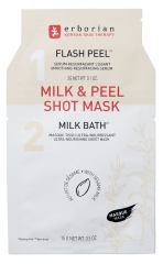 Erborian Milk &amp; Peel Shot Mask 1 Sérum Flash Peel 3 g + 1 Masque Tissu Milk Bath 15 g