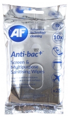 AF International Anti-bac+ Toallitas Antibacterianas para Pantallas y Multisuperficies 25 Toallitas AF International Anti-bac+ Toallitas Antibacterianas para Pantallas y Multisuperficies 25 Toallitas