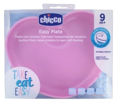 Chicco Assiette Coeur en Silicone avec Ventouse 9 Mois et + Chicco Assiette Coeur en Silicone avec Ventouse 9 Mois et +