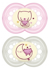 MAM Original Nuit 2 Sucettes Anatomiques Phosphorescentes Silicone 6 Mois et + MAM Original Nuit 2 Sucettes Anatomiques Phosphorescentes Silicone 6 Mois et +