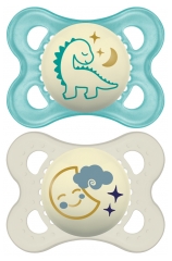 MAM Nuit 2 Sucettes Anatomique Silicone 0-6 Mois MAM Nuit 2 Sucettes Anatomique Silicone 0-6 Mois
