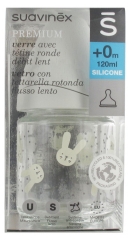 Suavinex Biberón de Vidrio de Primera Calidad con Tetina Redonda de Flujo Lento 120 ml 0 Meses en Adelante Suavinex Biberón de Vidrio de Primera Calidad con Tetina Redonda de Flujo Lento 120 ml 0 Meses en Adelante
