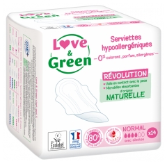 Love & Green Hypoallergenic Napkins Normal 14 Napkins Love & Green Hypoallergenic Napkins Normal 14 Napkins