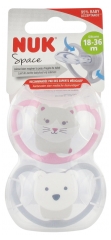 NUK Space 2 Sucettes Silicone 18-36 Mois NUK Space 2 Sucettes Silicone 18-36 Mois