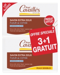 Rogé Cavaillès Extra-Mild Soap Cotton Flower 3 x 250g + 1 Free Rogé Cavaillès Extra-Mild Soap Cotton Flower 3 x 250g + 1 Free