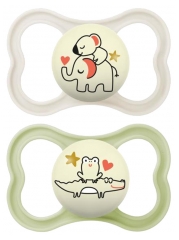 MAM Supreme Night 2 Silicone Soothers 18 Months and + MAM Supreme Night 2 Silicone Soothers 18 Months and +