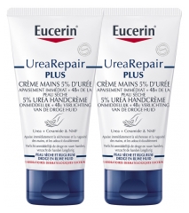 Eucerin UreaRepair PLUS 5% Urea Crèmes Mains Réparatrices Lot de 2 x 75 ml Eucerin UreaRepair PLUS 5% Urea Crèmes Mains Réparatrices Lot de 2 x 75 ml