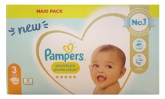 Pampers Premium Protection Maxi Pack 102 Couches Taille 3 (6-10 kg) Pampers Premium Protection Maxi Pack 102 Couches Taille 3 (6-10 kg)